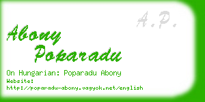 abony poparadu business card